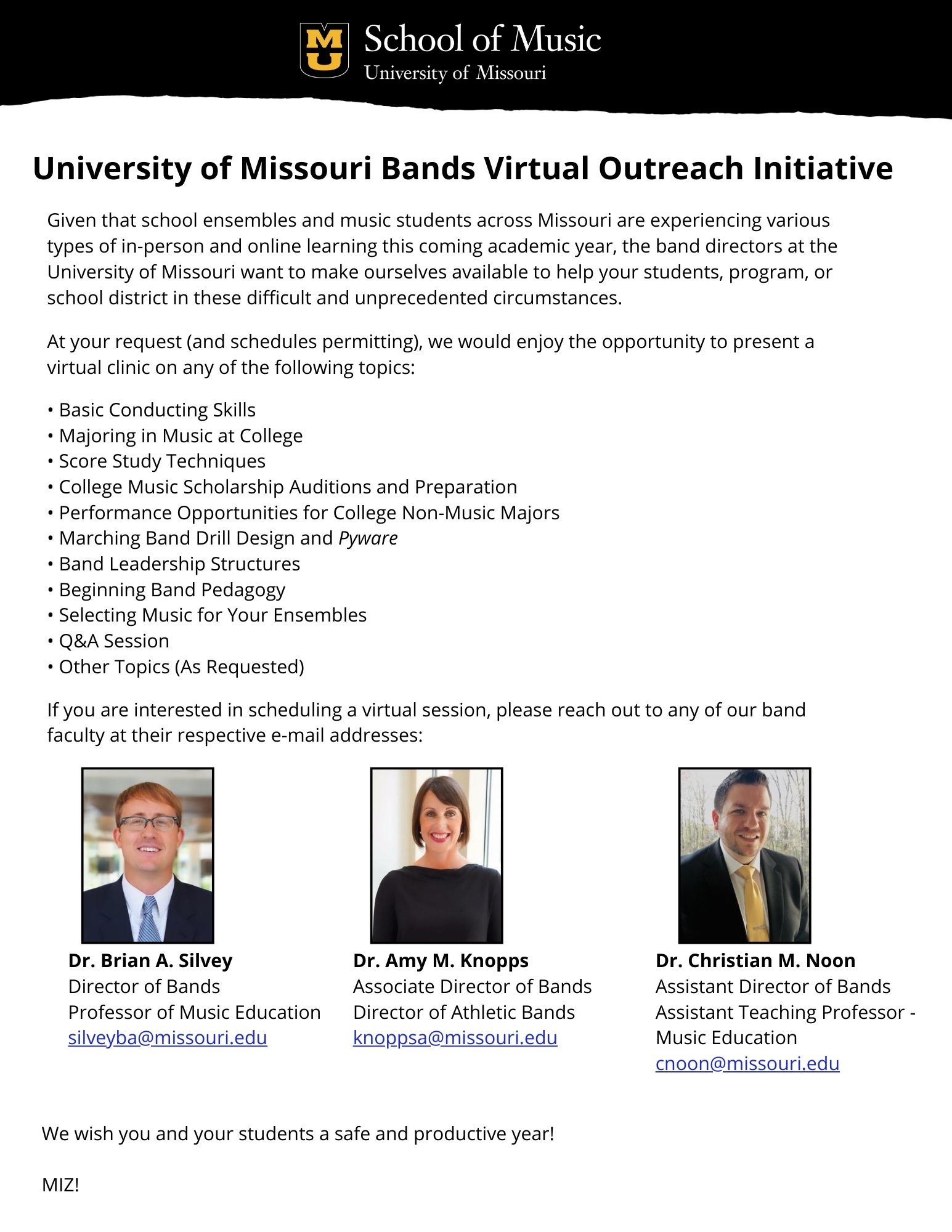 MU Bands Virtual Outreach Initiative