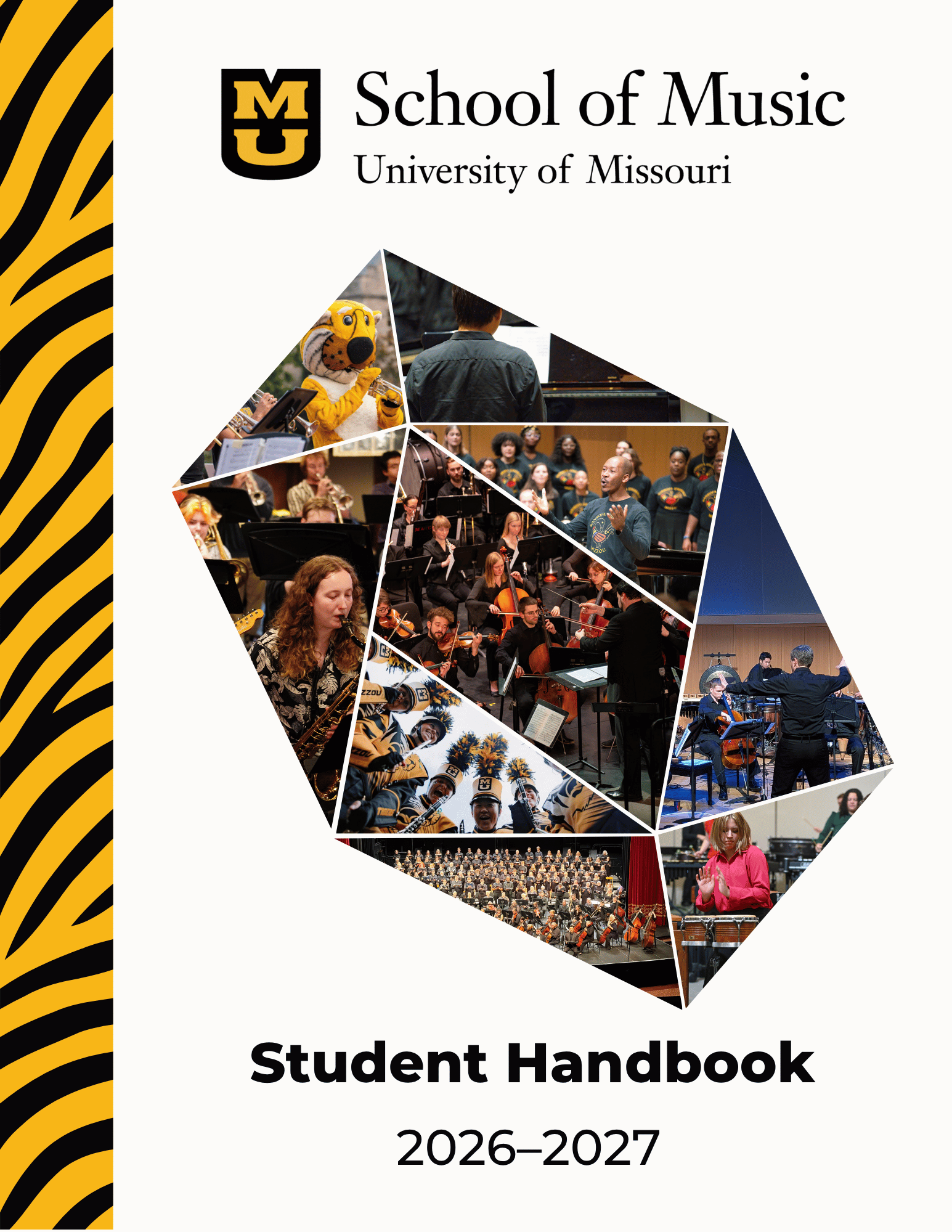 Cover page of the 2025-2027 School of Music Handbook