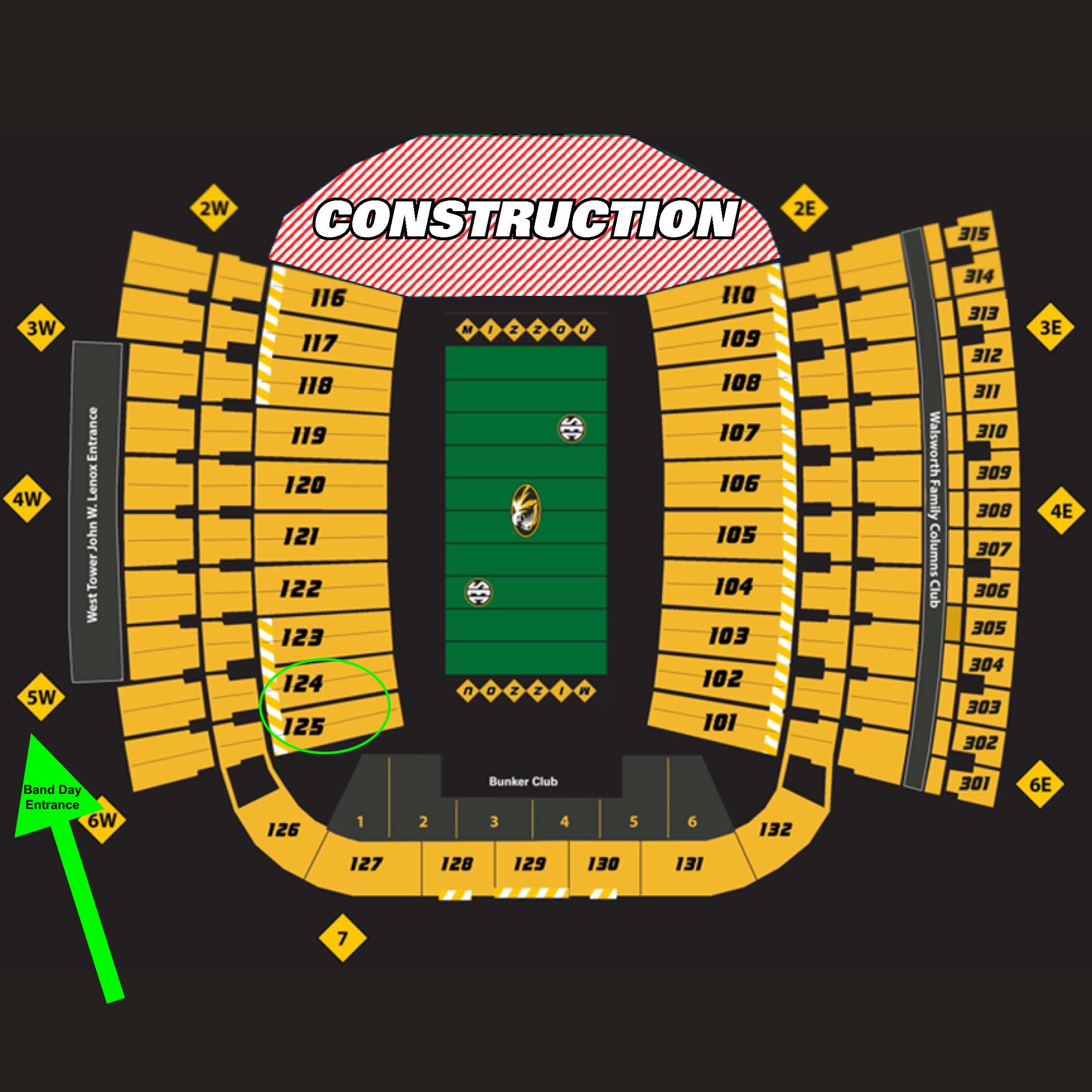 Band Day Seating Location
