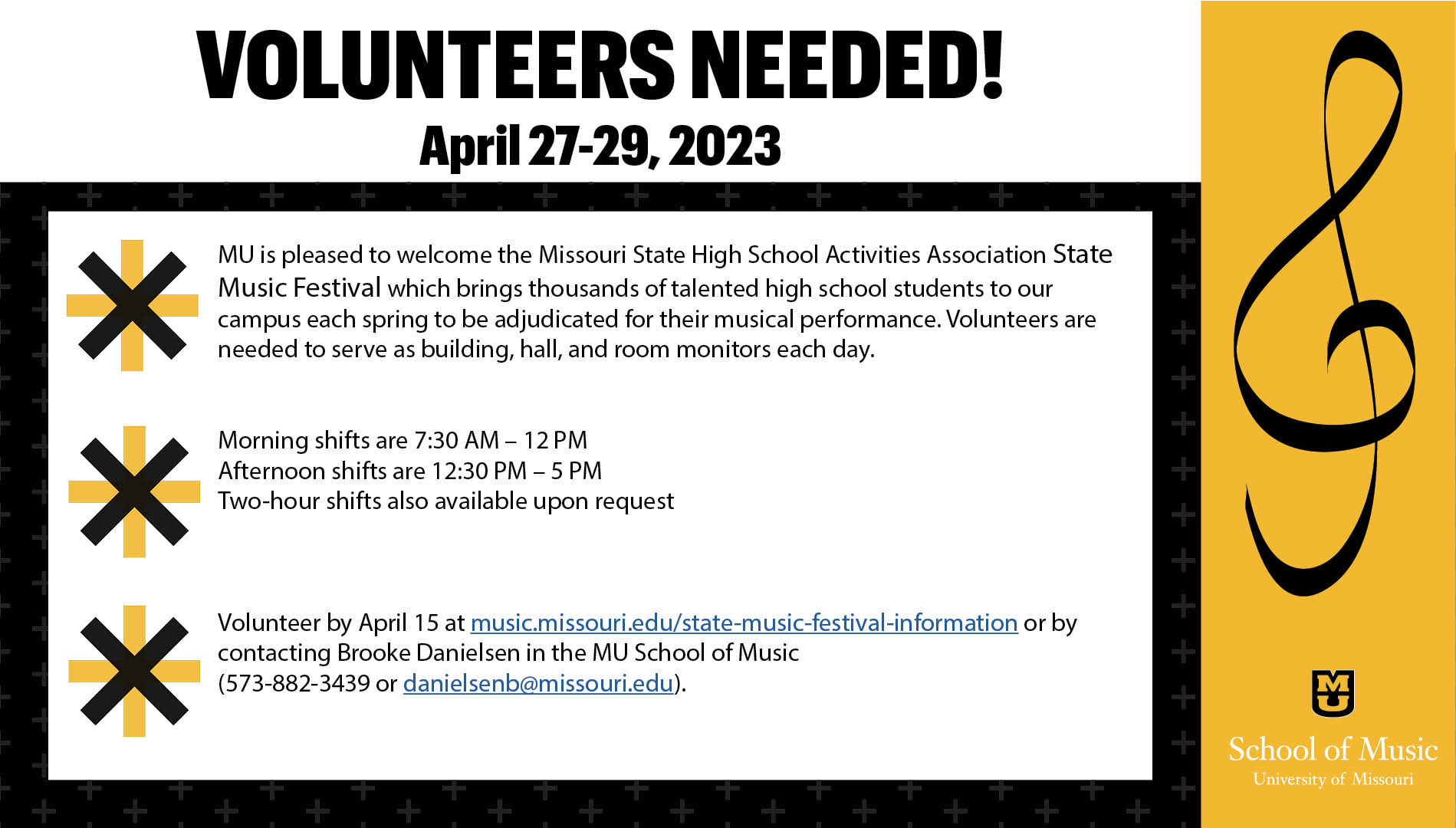 State Music Festival Volunteers Needed