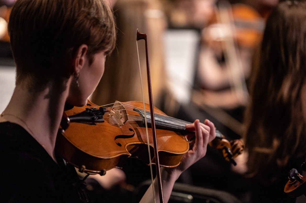 A violinist playing