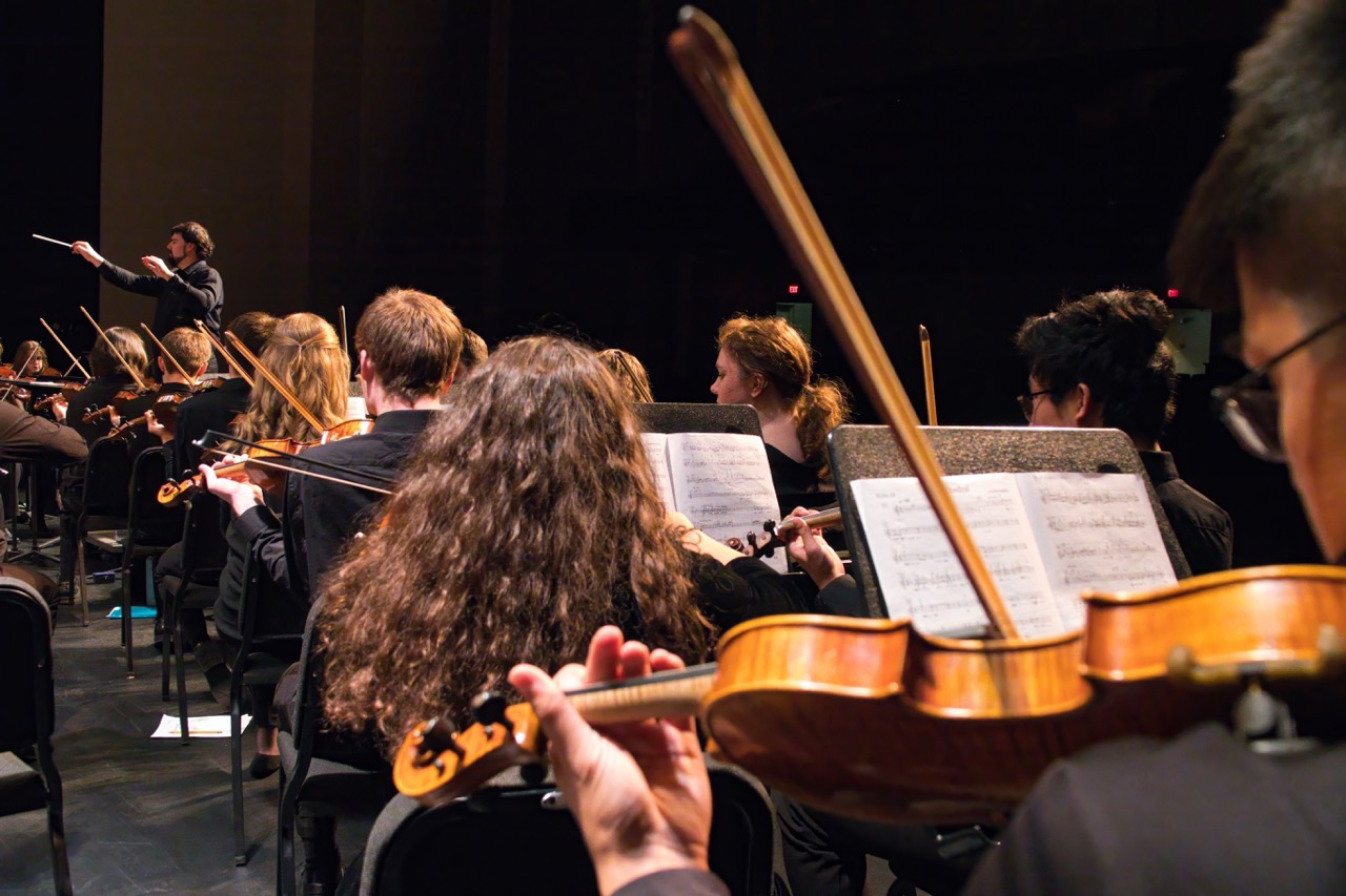 An orchestra playing